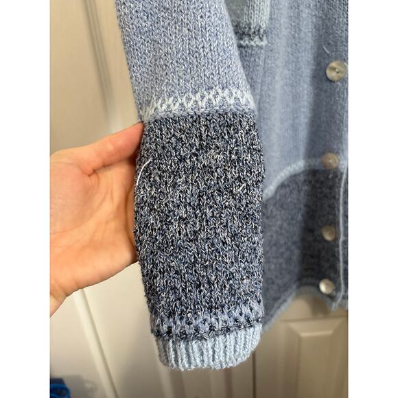 Ulla Popken Blue Patchwork Lagenlook Relaxed Cardigan Size 24/26 - Picture 3 of 8